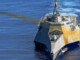 Littoral Combat Ship S Gabrielle Giffords (LCS 10) lanza un Naval Strike Missile